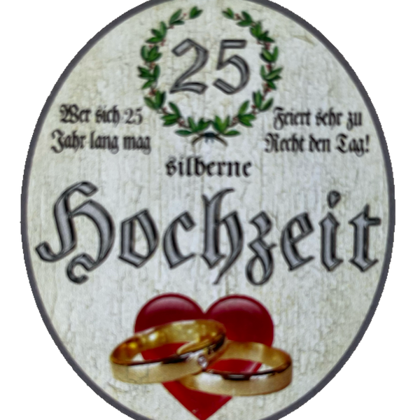 Nostalgie Holzschild Silberne Hochzeit Wer Sich 25 Jahre Lang Mag Feiert Schild