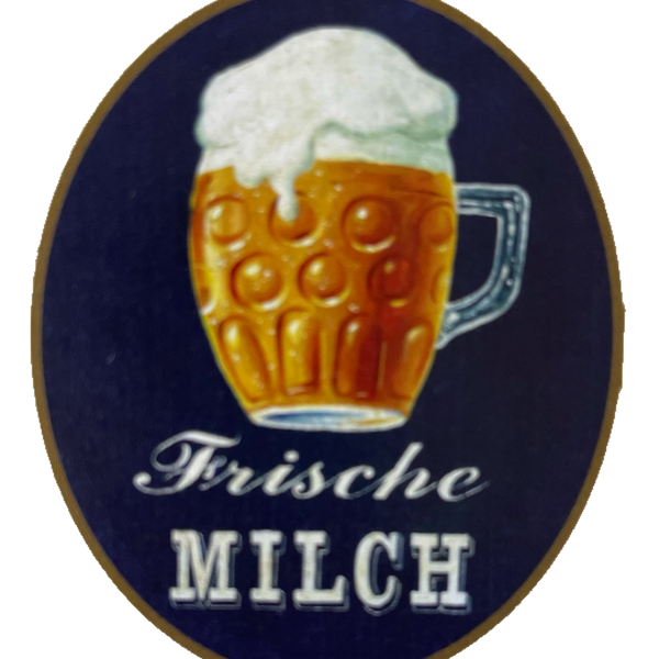 Nostalgie Holzschild Frische Milch Bier Alkohol Glas Wirt Wirtshaus Schild