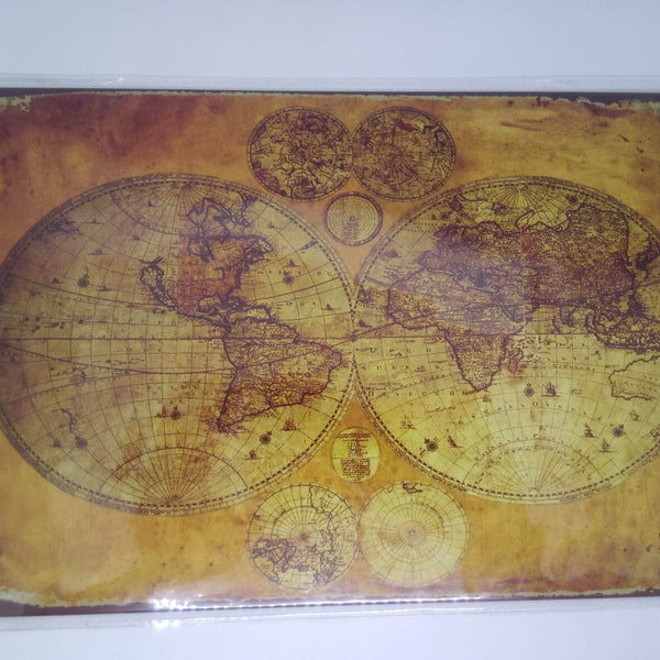 Nostalgie Retro Blechschild Weltkarte 30x20 50515