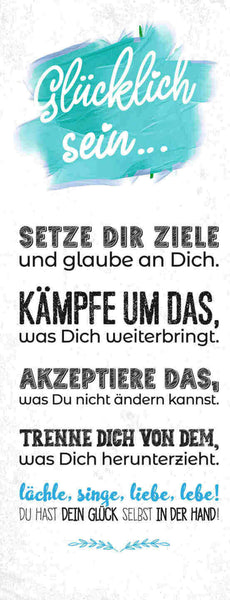 Schild glücklich sein setzte dir ziele glaube an dich kämpfe 27x10 blech od.holz