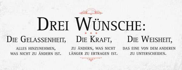 Schild 3 wünsche gelassenheit kraft weisheit ändern ertragen 27x10 blech od.holz
