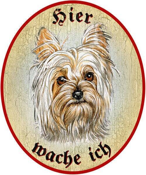 Kuk nostalgie holzschild "hier wache ich" westhighland terrier hund