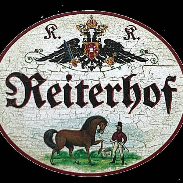 Kuk nostalgie holzschild "reiterhof" pferd