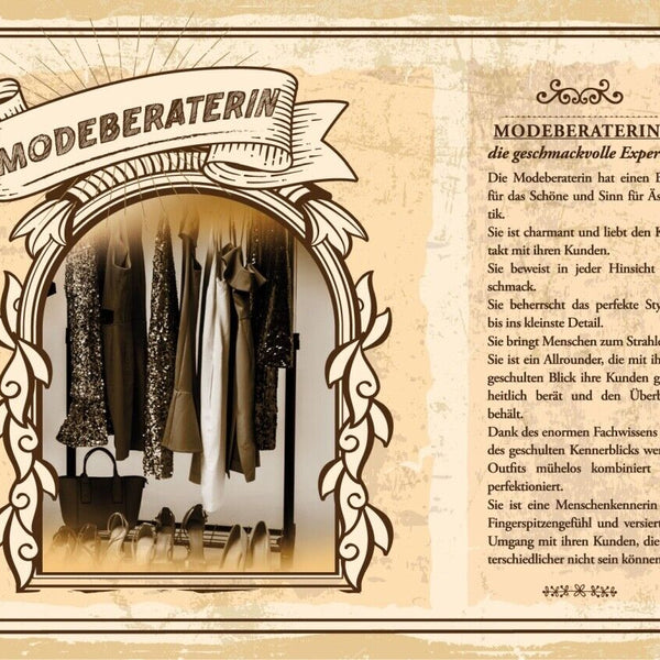 Schild Modeberaterin Beruf Mode Fashion Kleidung 12x18 20x30 30x40 Blech/Holz