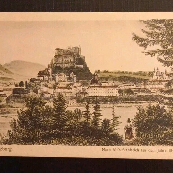 Salzburg Nach Alt's Stahlstich Aus Dem Jahre 1840 600689A gr K