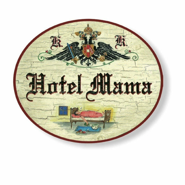 Kuk nostalgie holzschild hotel mama