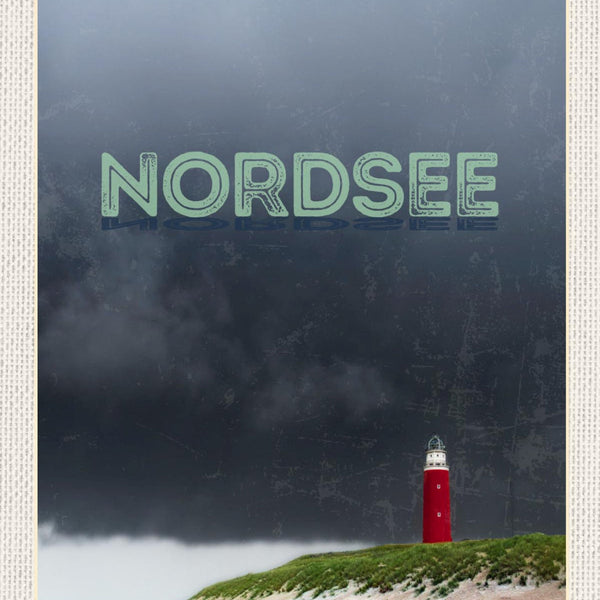 Schild Nordsee Küste Strand Leuchtturm Meer D EU 12x18 20x30 30x40 Blech/Holz