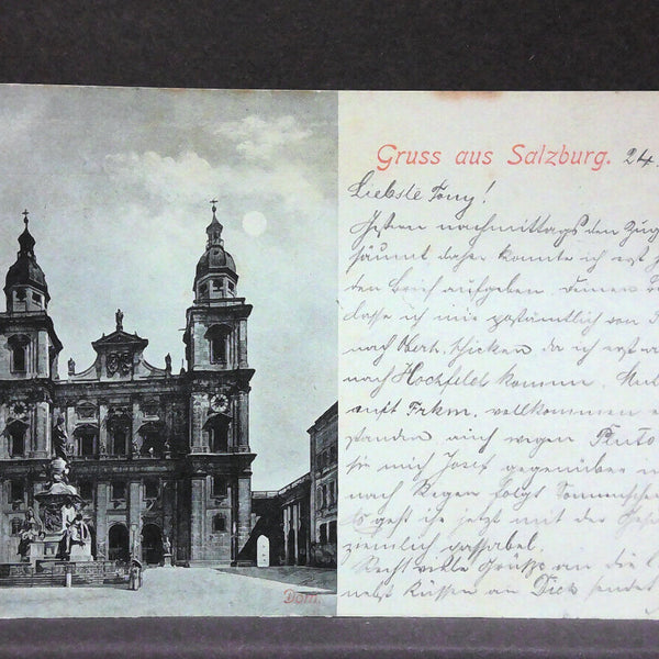 Gruss aus Salzburg Domplatz Mondkarte JW5851