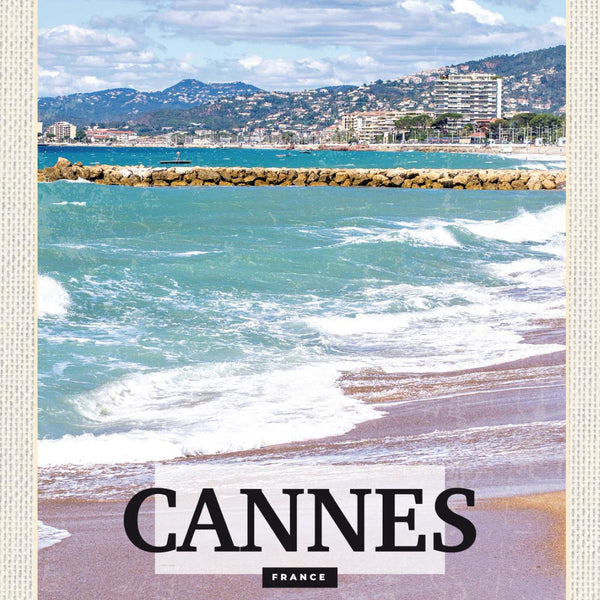 Schild Cannes France Frankreich Hafen Küste 12x18 20x30 30x40 Blech od. Holz