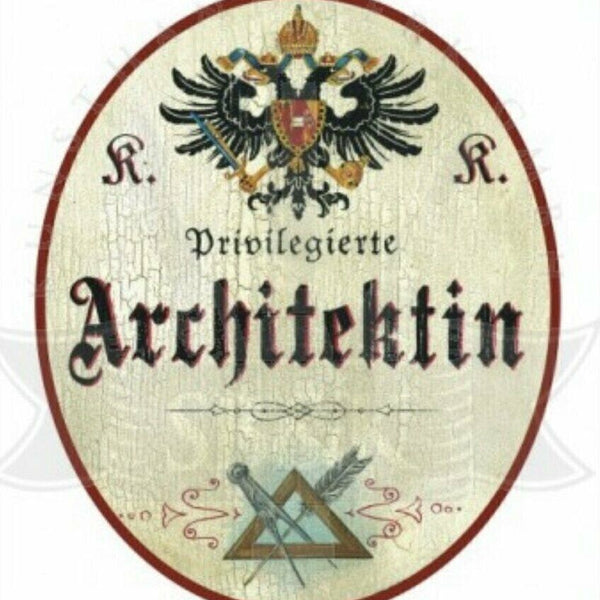 Kuk nostalgie holzschild  privilegierte architektin