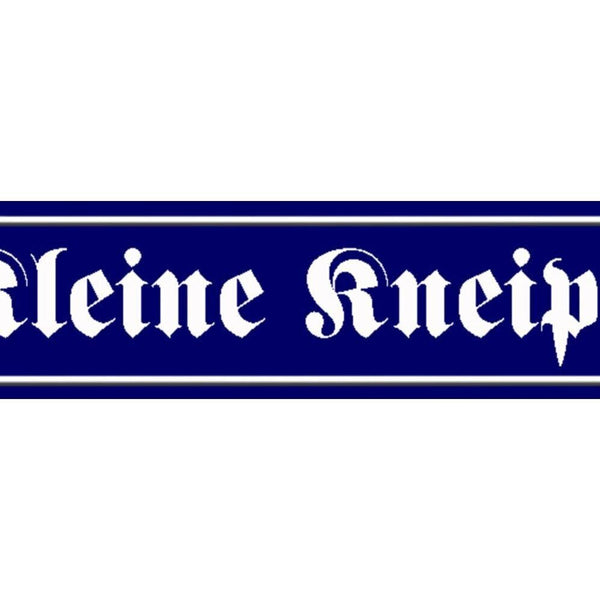 Schild kleine kneipe bier alkohol wirt lokal ort straße 46 x 10 blech od. holz