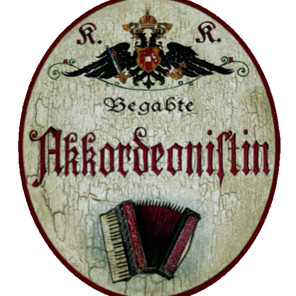KuK Nostalgie Holzschild Begnadeter Alphornbläser Alphorn Musiker Musik Schild
