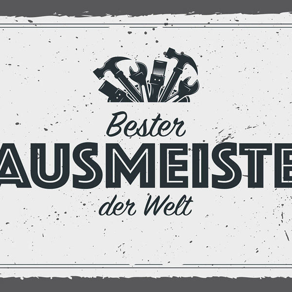 Schild Spruch Bester Hausmeister der Welt JW