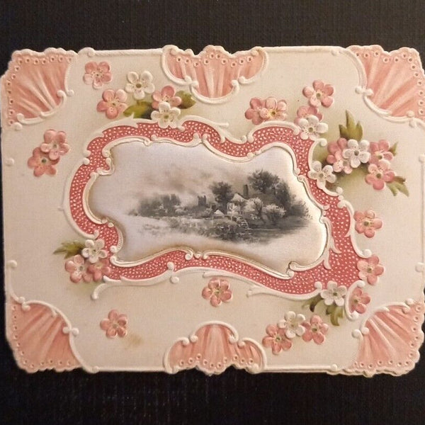 Prägekarte Rosa Blumen 5786 H