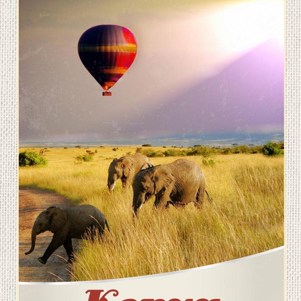 Schild "Kenya" Africa Tansania Ballon Safari Afrika 12x18 20x30 30x40 Blech/Holz