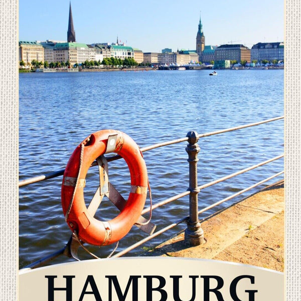 Schild Hamburg Germany Alster See Deutschland 12x18 20x30 30x40 Blech/Holz