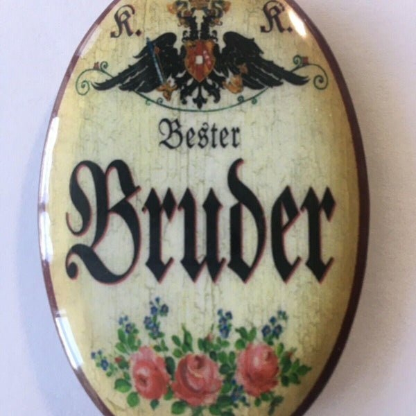Nostalgie flaschenöffner magnet bester bruder blumenstrauß