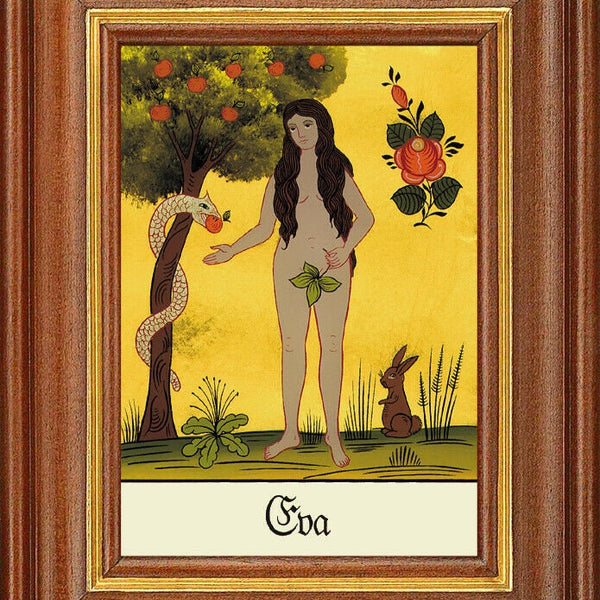 Hinterglasbild - eva stammutter - patronatsbild taufe namenspatron 12,7x16