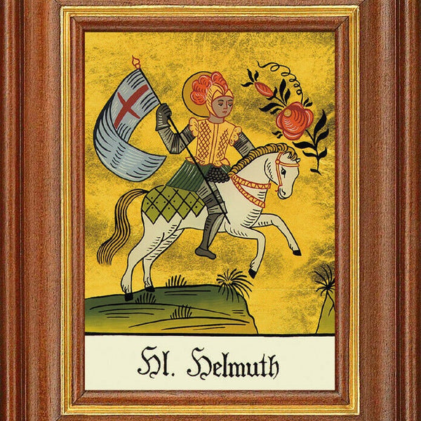 Hinterglasbild - heiliger helmuth - patronatsbild taufe namenspatron 12,7x16