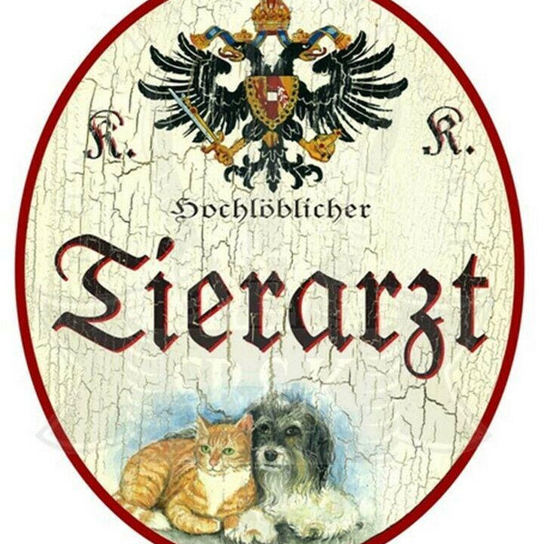 Kuk nostalgie holzschild "tierarzt"