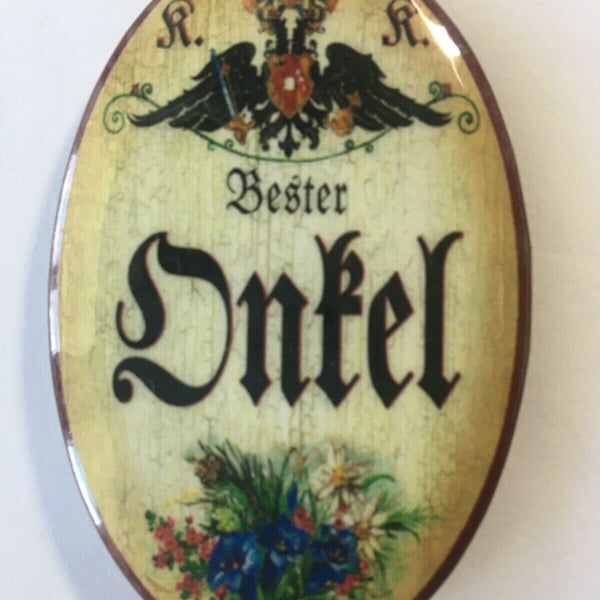 Nostalgie flaschenöffner magnet bester onkel blumenstrauß