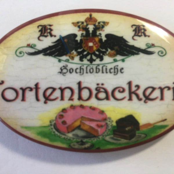 Nostalgie flaschenöffner magnet hochlöbliche tortenbäckerin torte kuchen
