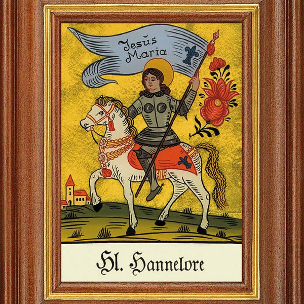 Hinterglasbild - heilige hannelore - patronatsbild taufe namenspatron 12,7x16