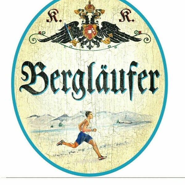 KuK Nostalgie Holzschild "Bergläufer" (Größe: 14x17)