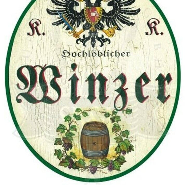 KuK Nostalgie Holzschild "Winzer" (Größe: 14x17)