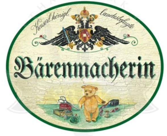 KuK Nostalgie Holzschild Bärenmacherin (Größe: 14x17)