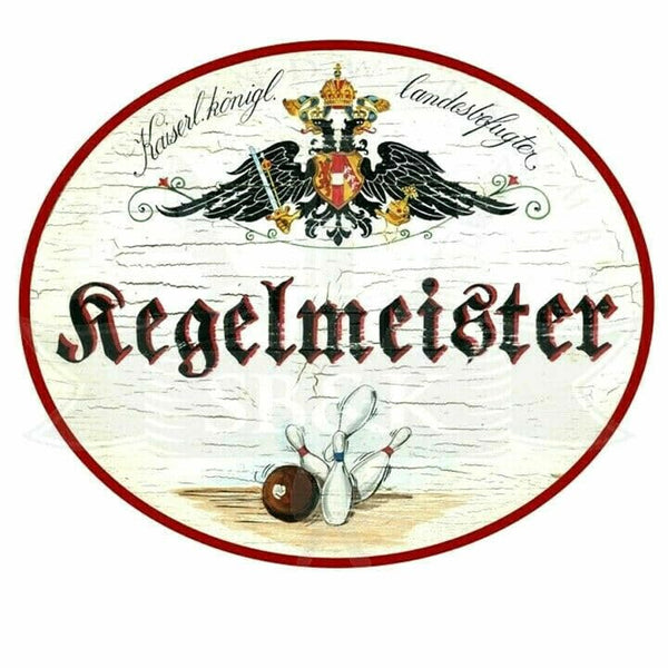 KuK Nostalgie Holzschild "Kegelmeister" (Größe: 14x17)