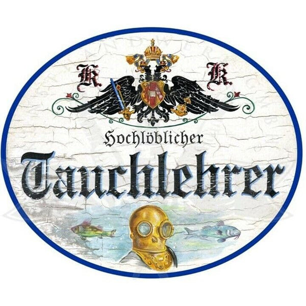 KuK Nostalgie Holzschild "Taucherlehrer" (Größe: 14x17)