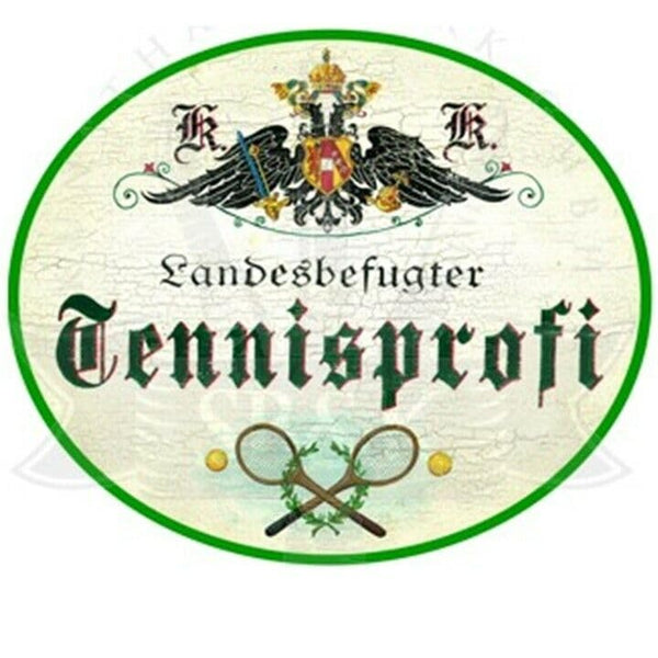 KuK Nostalgie Holzschild "Tennisprofi" (Größe: 14x17)