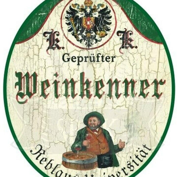 KuK Nostalgie Holzschild "Weinkenner" (Größe: 19x23)