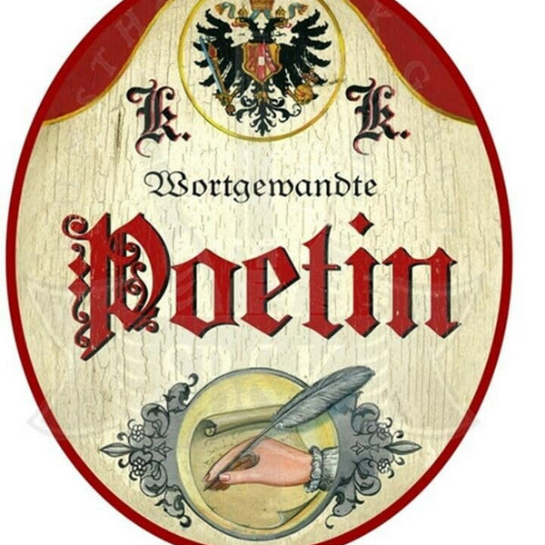 KuK Nostalgie Holzschild "Poetin" (Größe: 19x23)