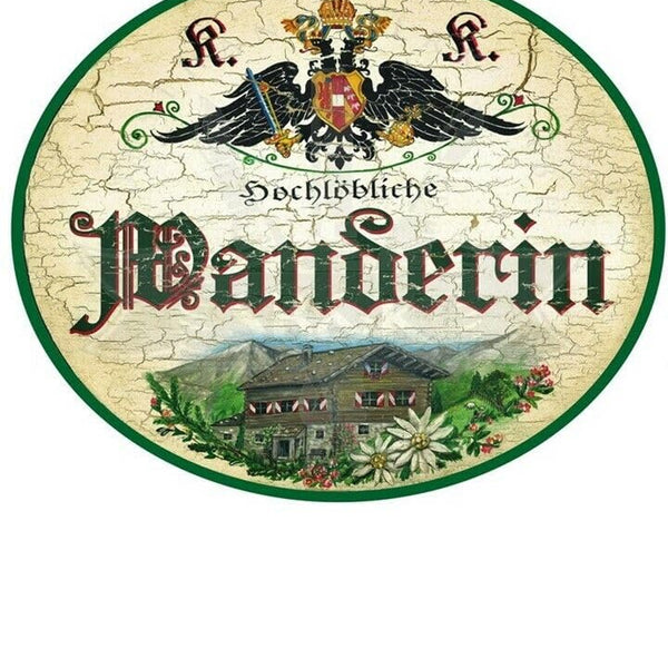 KuK Nostalgie Holzschild "Wanderin" (Größe: 28x34)