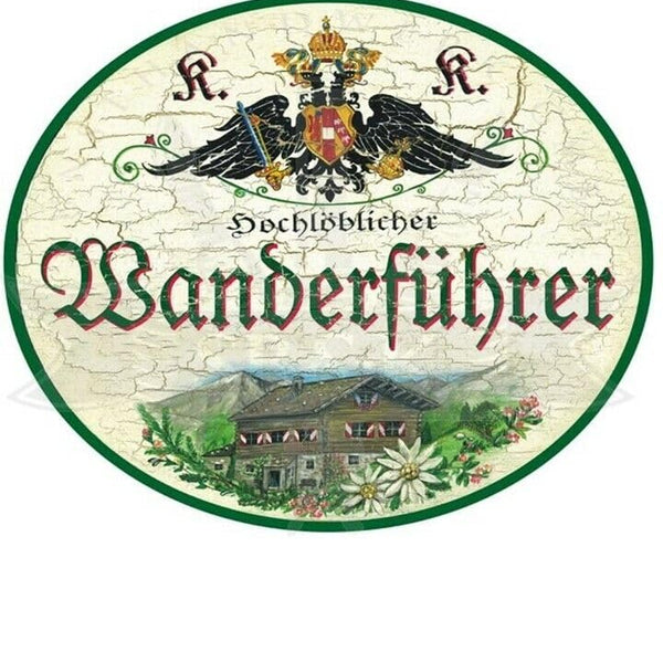 KuK Nostalgie Holzschild "Wanderführer" (Größe: 28x34)
