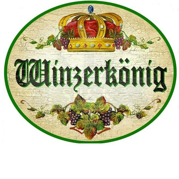 KuK Nostalgie Holzschild "Winzerkönig" (Größe: 28x34)