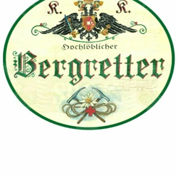KuK Nostalgie Holzschild "Bergretter" (Größe: 28x34)