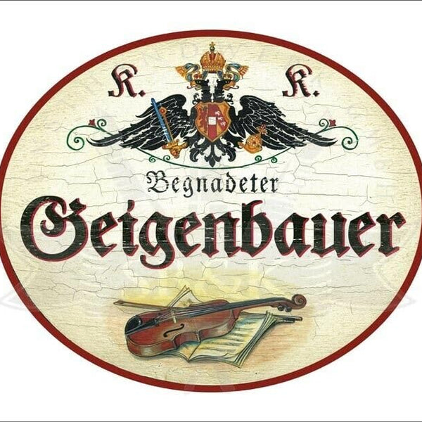 KuK Nostalgie Holzschild - Begnadeter Geigenbauer - Violine Noten TH (Größe: 14x17)