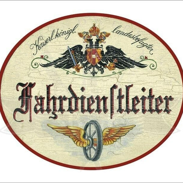 KuK Nostalgie Holzschild - Landesbefugter Fahrdienstleiter - Flügelrad TH (Größe: 19x23)