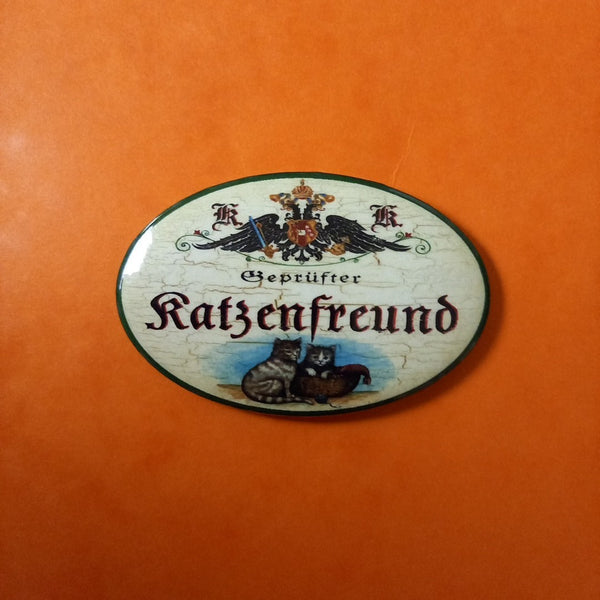 Nostalgie KuK Flaschenöffner Magnet Geprüfter Katzenfreund
