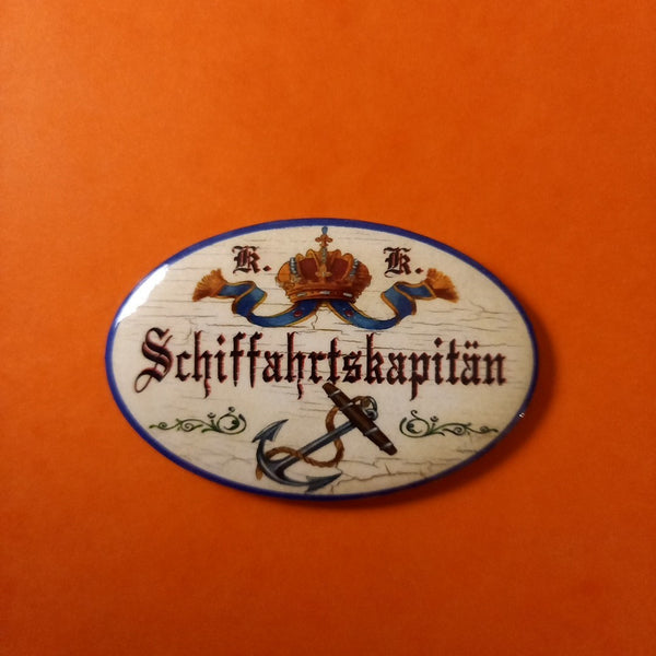Nostalgie KuK Flaschenöffner Magnet Schiffahrtskapitän