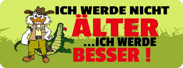Schild Ich Werde Nicht Älter Ich Werde Besser Alt Alter 27 x 10 Blech od. Holz