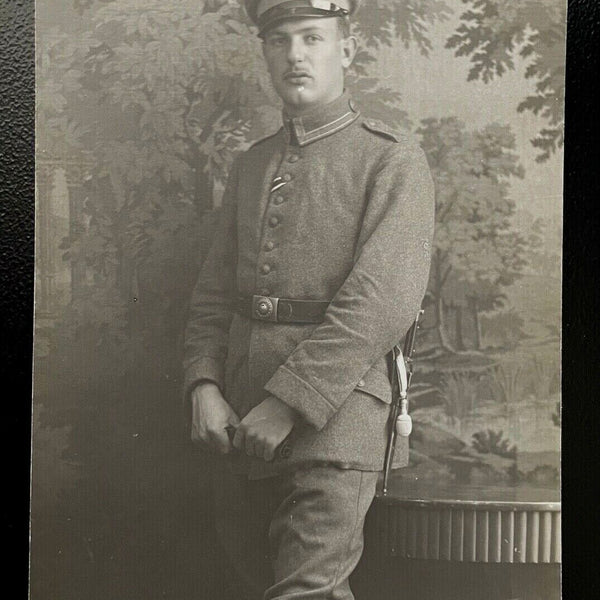 Porträt Soldat Uniform Schirmmütze Bart H.Trietz München Militär Krieg 402491 TH