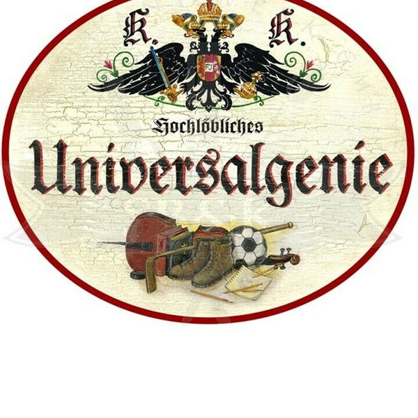 KuK Nostalgie Holzschild "Universalgenie Fussball"