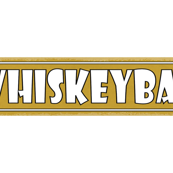 Schild Whiskey Bar Alkohol Spirituosen Glas Flasche 46 x 10 Blech od. Holz