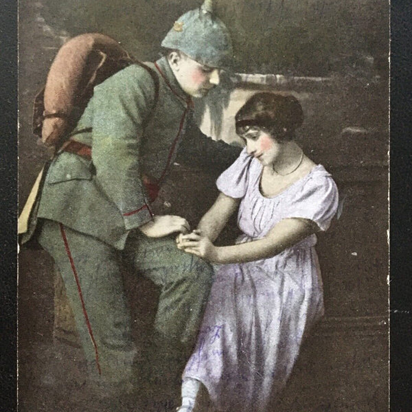 Auf Wiedersehen! - Soldat mit Frau - Militär Krieg 400675 TH