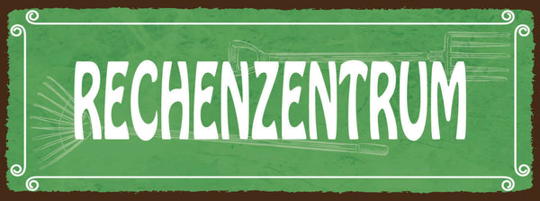 Schild Rechenzentrum Rechner Server PC Rechnen Datacenter 27x10 Blech od.Holz