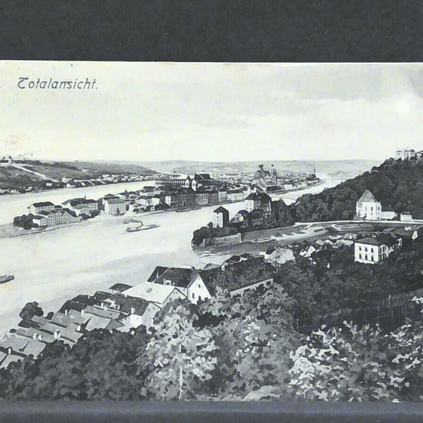 Passau Deutschland Totalansicht Donau Inn Schiffe JW 3402 F